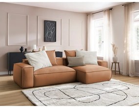 Barna bőrutánzat sarokkanapé (variálható) Boheme – Bobochic Paris