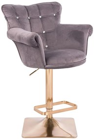 HR804KW Grafit modern velúr szék arany lábbal