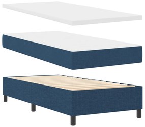 Rugós ágy matraccal és LED fénnyel, kék, 90 x 190 cm, textil