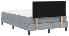 Box Spring Ágy Matraccal &amp; LED Világosszürke 120x190 cm Szövet