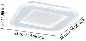 Eglo 901234 - LED Dimmelhető mennyezeti lámpa MACCHIONI LED/20W/230V fehér + + távirányító