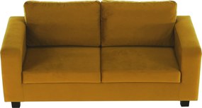 Teljesen kárpitozott heverő, 3-as ülés, mustár színű szövet, LUANA