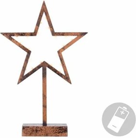 NEXOS Csillag állványon 38 cm 20 LED bronz