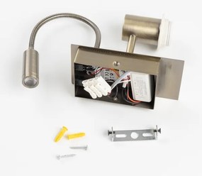 Brilagi - LED Fali lámpa NUBILA 1xE27/25W/230V + LED/3W réz/szürke