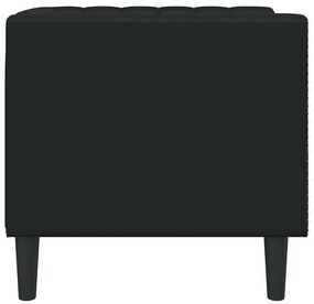 Chesterfield Kanapé Szék Fekete 71 x 74.5 x 70.5 cm Műbőr