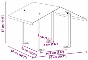 Kémény Felszerelés Ezüst 50 x 50 x 37 cm Rozsdamentes acél