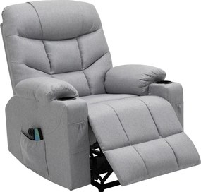 Állítható masszázs fotel, világosszürke, HUDSON