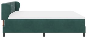 Boxspring Ágy Mattal Sötét Zöld 200x200 cm Bársony