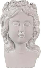 Szürke antik cement kaspó koszorúval 20x17x30 cm