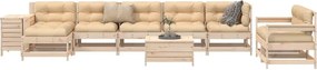 vidaXL 10 részes tömör fenyőfa kerti kanapészett