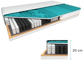 Kókusz matrac COCO MAXI 20 cm 90 x 200 cm Matracvédő: Matracvédővel
