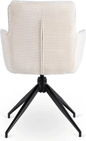 Forgó szék krém színben, kordbársony kárpittal, AKITA