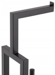 Erga Paulo, WC-papír tartó WC kefével és adagolóval, matt fekete, ERG-YKA-P.PAULO-BLK