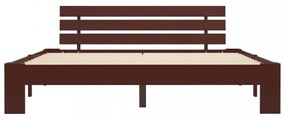 sötétbarna tömör fenyőfa ágykeret 160 x 200 cm