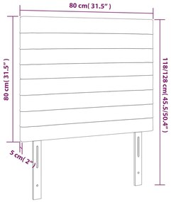 tópszínű szövet LED-es fejtámla 80x5x118/128 cm