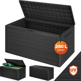 WOODEBOX tárolódoboz, 280l, 120x46x57cm, antracit Prosperplast