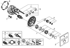 GROHE 29126AL0 - GROHTHERM SMARTCONTROL termosztát 158 × 158 mm grafitszürke