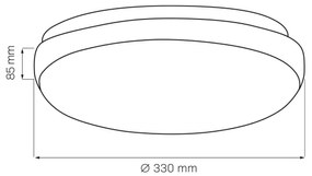 Mennyezeti lámpa BOGDAN 2xE27/20W/230V átm. 33 cm fehér