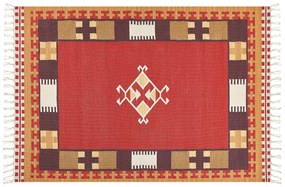 Színes kilim gyapjúszőnyeg 160 x 230 cm PARAKAR Beliani