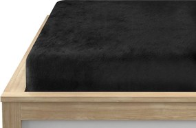 SOFT fekete mikroplüss lepedő 90x200 cm
