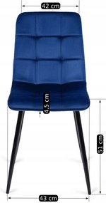 Sötétkék Bársony Étkezőszék. PERU