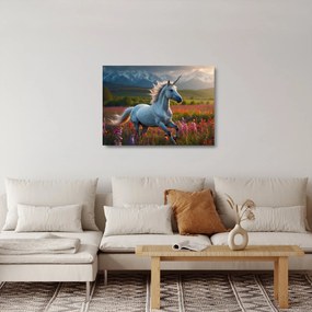 Üveg kép - Egyszarvú (70x50 cm)