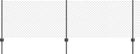 vidaXL Kerítés oszlopokkal Szürke 0,8 x 10 m Acél és PVC