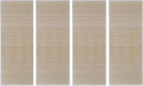 vidaXL 4 db téglalap alakú természetes bambuszszőnyeg 120 x 180 cm