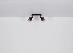 Globo 54313-3 Spotlámpa fém fekete-króm, réz színű/átlátszó színátmenetes üveg búra, HxSzxM: 400x80x180mm, 3x E14 40W 230V izzók nélkül