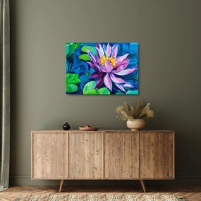 Egy vízi liliom képe a vízen (üvegen) (70x50 cm)