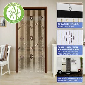 Natúr színű bambusz függöny ajtóra 90x200 cm – Maximex