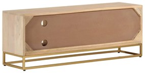 tömör mangófa és vas TV-szekrény 110 x 30 x 40 cm
