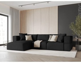 Fekete sarokkanapé (bal oldali) Esther – Milo Casa