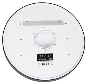 Fürdőszobai tükör fekete 50 cm LED-del, 3 fokozatban dimmelhető, érintésérzékelős, kerek - Miral