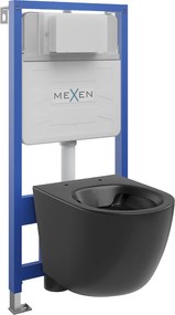 Mexen Fenix Slim, rejtett modul és fali WC Lena, fekete matt, 6103322XX85