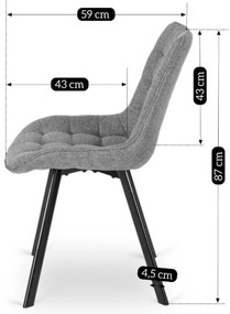 Szürke Szövet Étkezőszék RICK 2