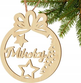Fából Készült Névre Szóló Bomba karácsonyra Mikulás Ajándék Név gravírozás