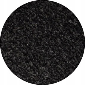 Szőnyeg kör 100 cm Trendy fekete egyszínű @25052