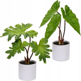 Hollyone 2 db-os műnövény szett dekorációs kaspóban