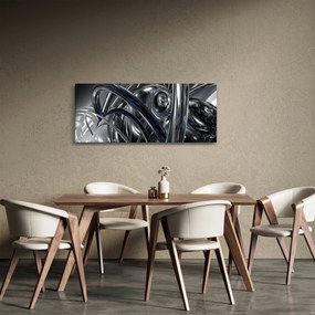 Kék és szürke absztrakció kép (120x50 cm)