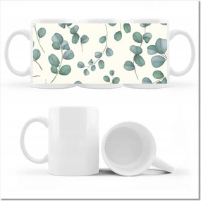 Eukaliptusz ág mintás bögre