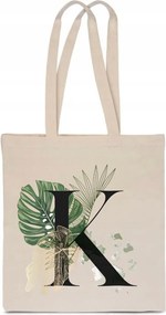 Öko pamut Táska ekrü K Betűvel Kasia Kaja Klaudia TT_370_e