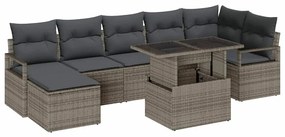 vidaXL Kerti Kanapé Szett párnával 8 pcs Szürke
