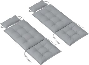 Outsunny 2 db-os F cushion napozóágyhoz - Vízálló párna 50x116x5 cm, Világosszürke | Aosom
