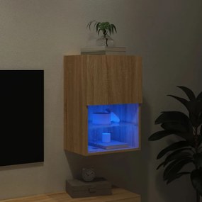 sonoma tölgy színű TV-szekrény LED-lámpákkal 40,5x30x60 cm