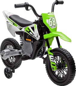 AIYAPLAY Gyerek Elektromos Moto, 12V-os Gyerek Kerékpár Zenével, Gyerek Jármű Levehető Segédkerekekkel, 2.4-5 km/h, 3-6 éves gyerekeknek, max. 30 kg,