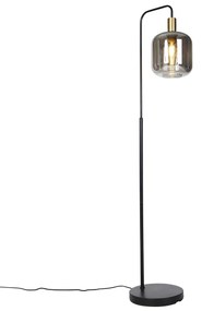 Intelligens állólámpa fekete, arannyal és füstüveggel, WiFi A60 - Zuzanna