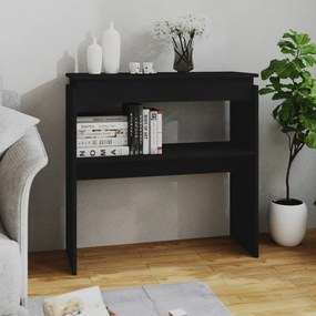 fekete szerelt fa tálalóasztal 80 x 30 x 80 cm