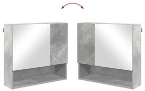 Tükörszekrény polcokkal Beton szürke 59 x 17 x 55 cm Faanyag