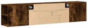 füstös tölgy színű fali TV-szekrény LED-del 180 x 31 x 39,5 cm